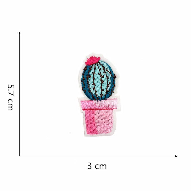 Vyšívaná látková nášivka: Kaktusové peří design pro opravu oblečení a kalhot