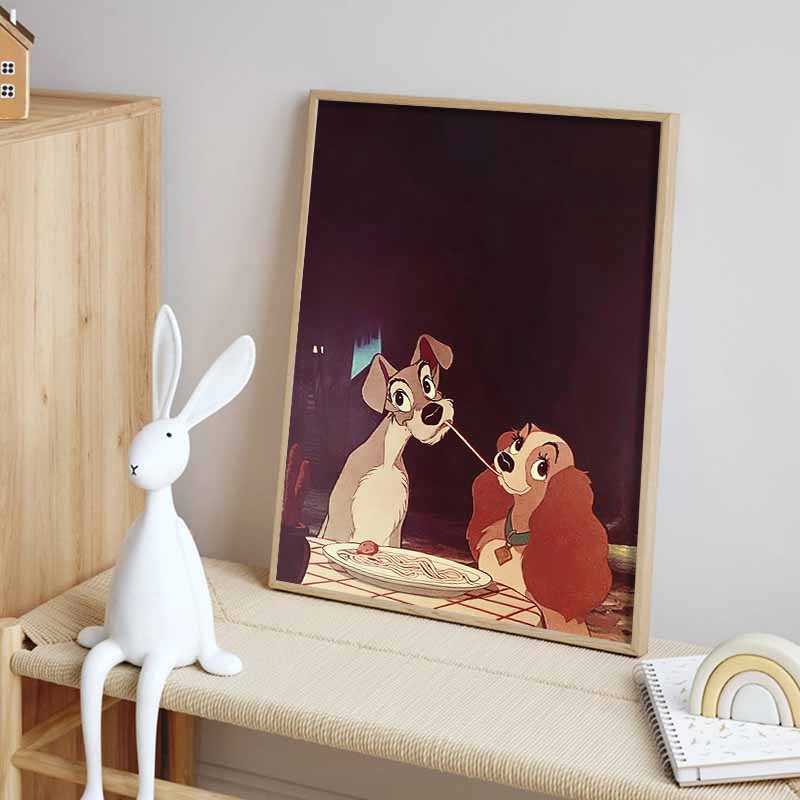 Disney Diamond Painting 5D Lady and The Tramp Pasta Scene Illustration Cartoon Movie Cross Stitch Embroidery Handmade Gift Home Decoration