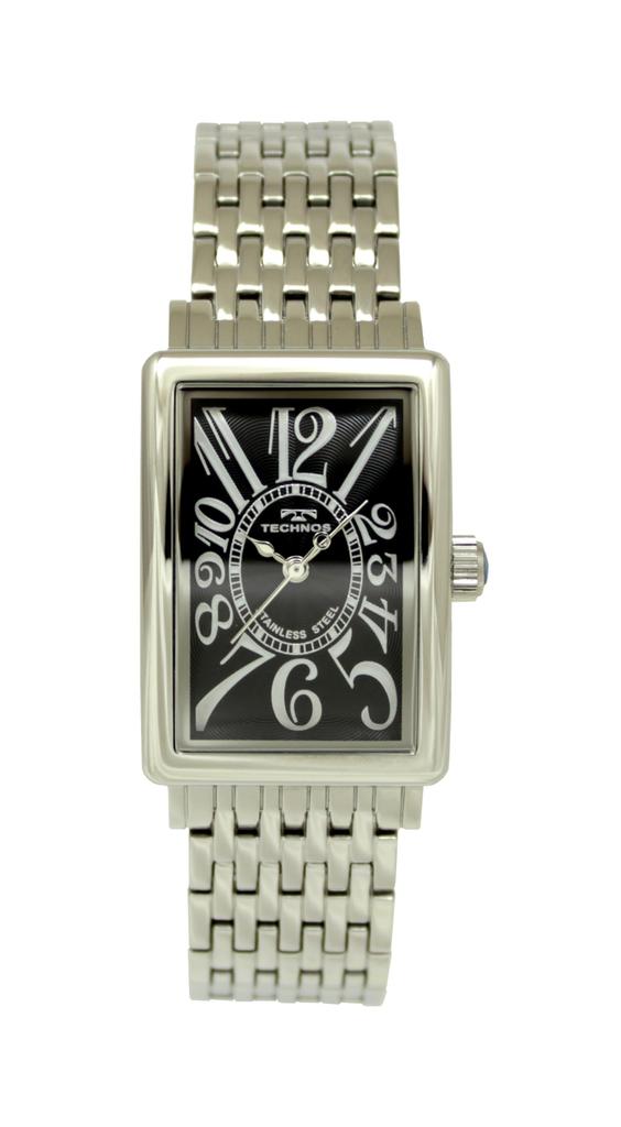 Technos T9927SB Women's Silver Rectangular Watch with 3 Hands