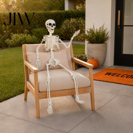 Poseable Halloween Prop 3ft Life Size Skeleton, Full Body Posable Plastic Skeleton Prop, Realistic Movable Joint Human Bones Model for Yard Patio Lawn