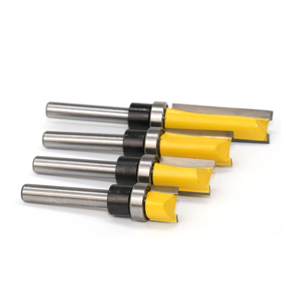 1/4 Inch Flush Trim Pattern Router Bit 1/4" Shank Panel Top &Bottom Bearing Woodworking Milling Cutter