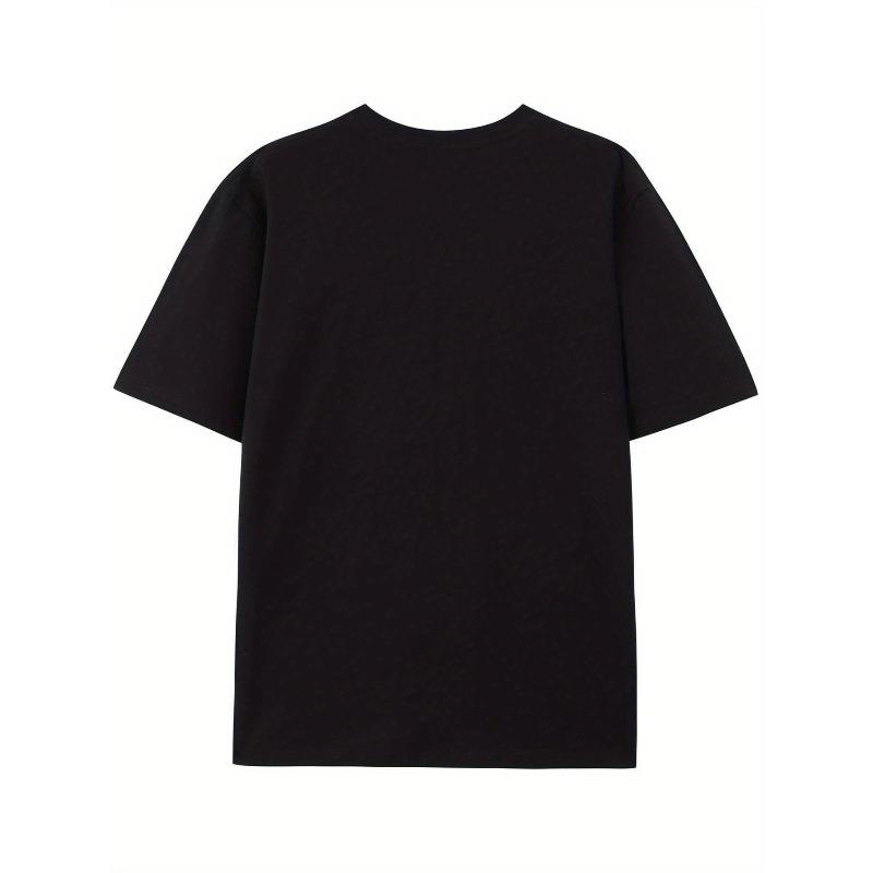 Europäische Größen Herren Grafik-T-Shirt - Lockere Passform Rundhalsausschnitt Kurzarm-T-Shirt mit Totenkopf & Blitzschlag-Design, Aufdruck für Lässige Freizeitkleidung