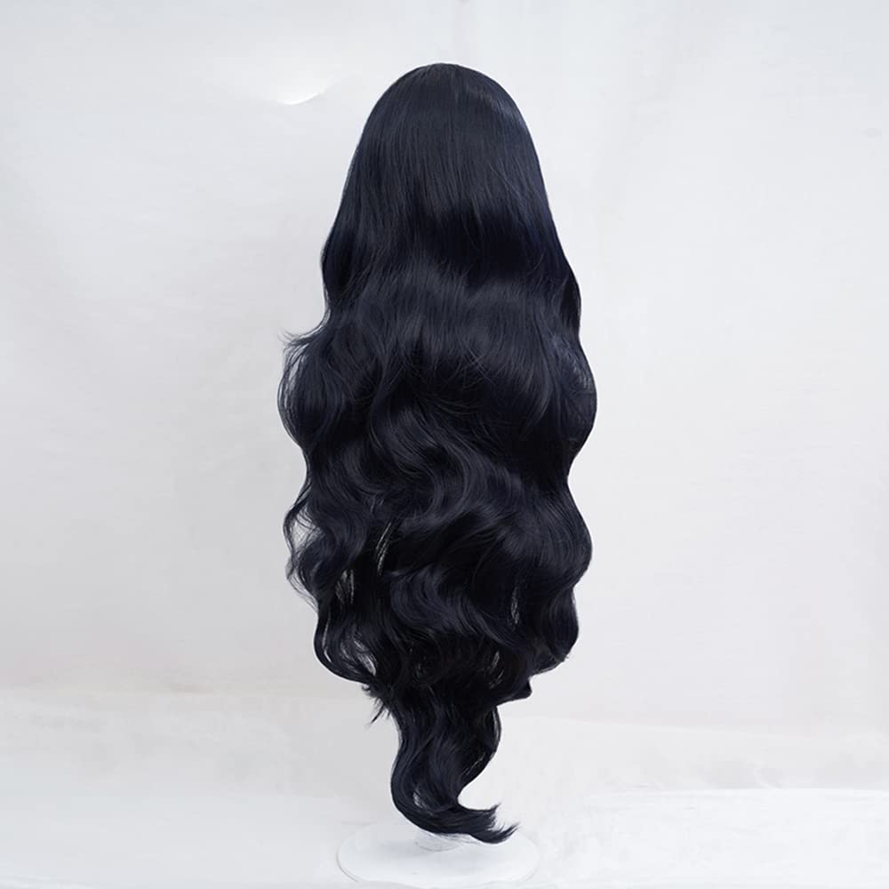 Cosplay Wig with Net, JoJo's Bizarre Adventure Yukako Yamagishi, Navy/Black, Heat-Resistant Wig
