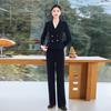 Women's Elegant Double-breasted Blazer & Wide-Leg Pants Set
