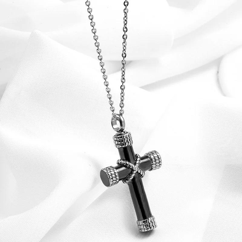 Saint St. Benedict Jesus Cross Pendant Necklace Men and Women Religious Christian Catholic Amulet Stainless Steel Jewelry