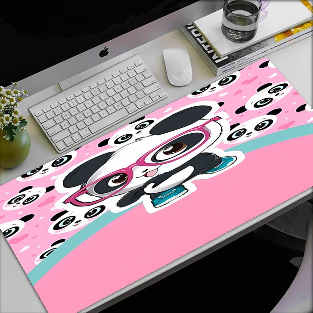 Luluca Panda Theme Mouse Pad, Non Slip Rubber Base, Multifunctional Office & Home Decor, Perfect for Workspace Personalization.
