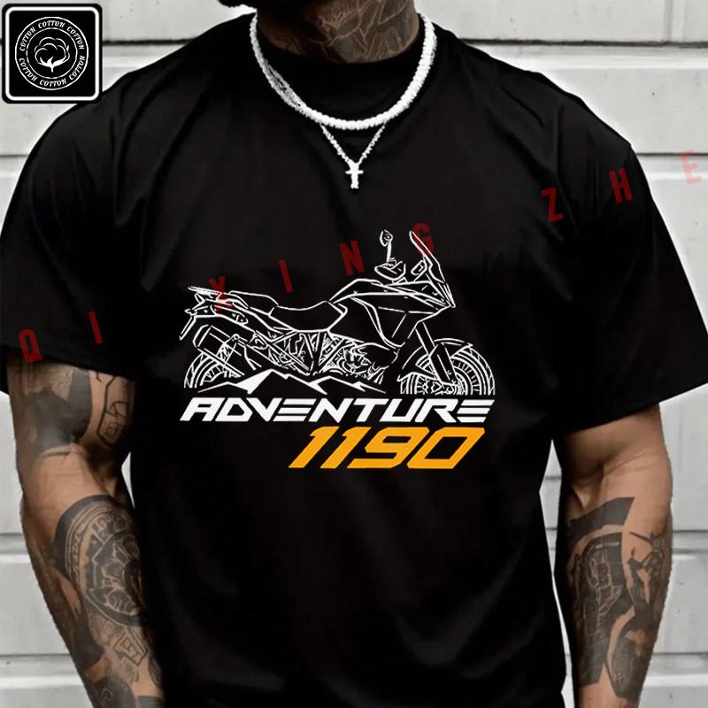 Men T Shirt Motorcycle Adventure R 1190 Fans And Riders T-Shirt Cotton Men‘s Summer Short Sleev