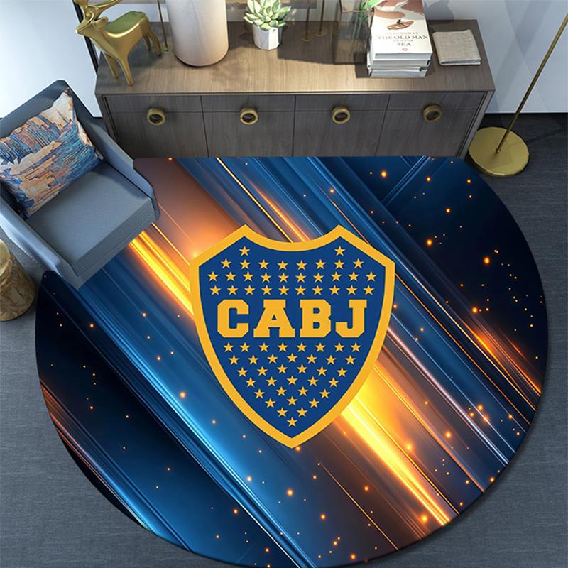 Club Atletico Boca Juniors Round Area Rug,Carpet Rug for Living Room Bedroom Sofa Playroom Decor,Non-slip Floor Mat