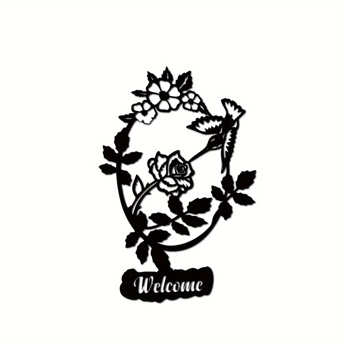 

1 шт. Металлическая табличка «Добро пожаловать», черная, подвеска на дверь для улицы, персонализированная табличка с фамилией, идеальный подарок для пар, стильный декор для крыльца светло-серый