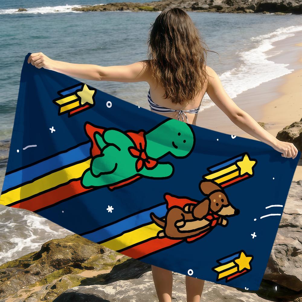 cute funny cartoon art j-Joguman Dinosaur soft Dry Beach Towels Trip Towel swim Summer Holiday Vacation bathing Pool Camp Gift