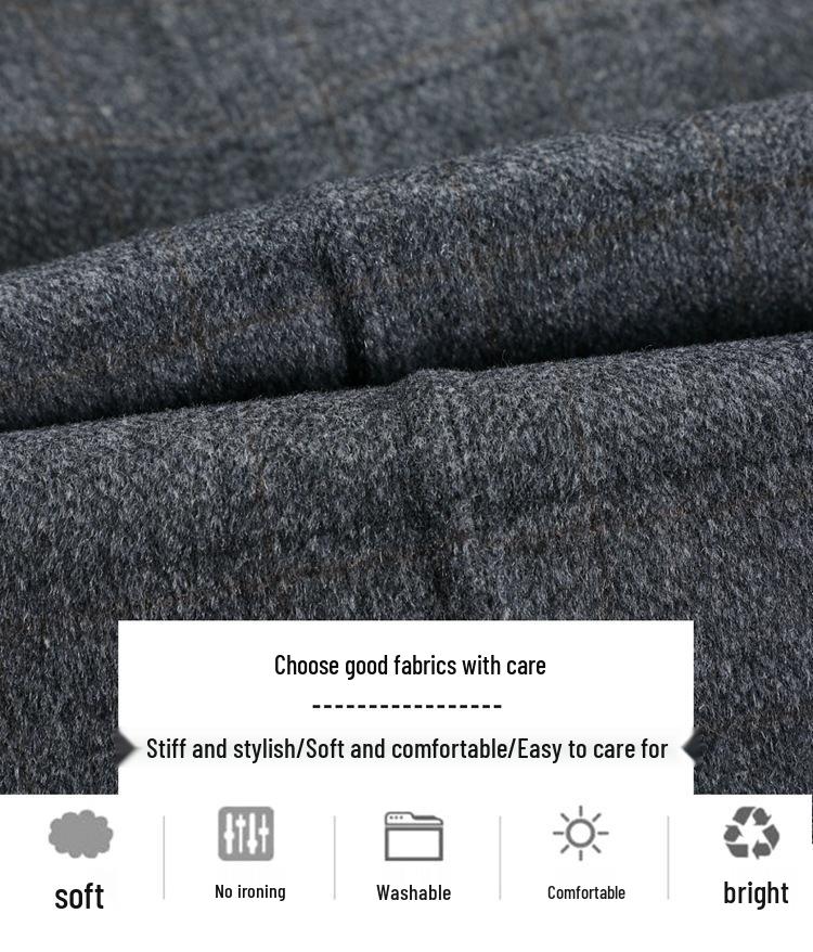 Men's Plus Size 2025 Double-Faced Wool Coat with Detachable Inner Down Jacket and Suit Collar
