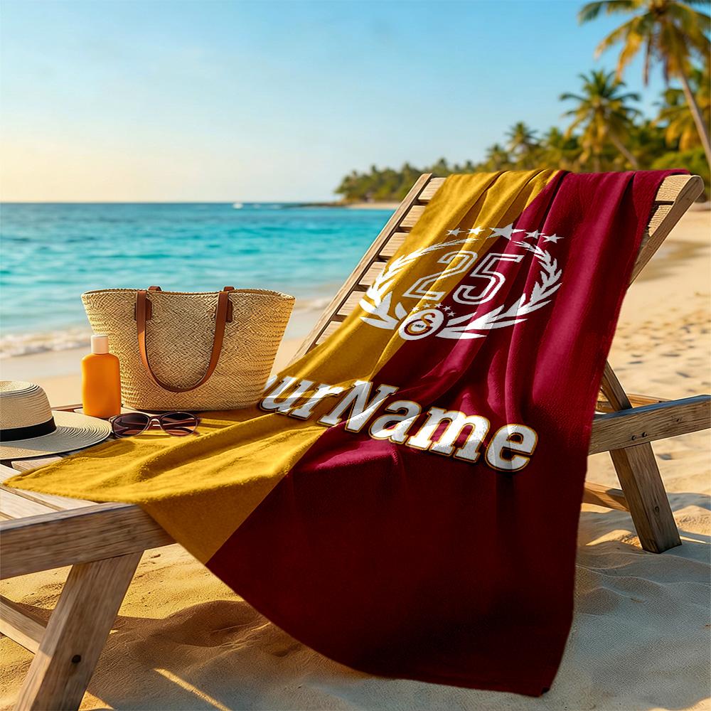 Galatasaray Customize Text Beach Towel High Absorbency & Quick-Dry Suitable for Sports Travel Swimming Yoga Bathroom Beach And Pool