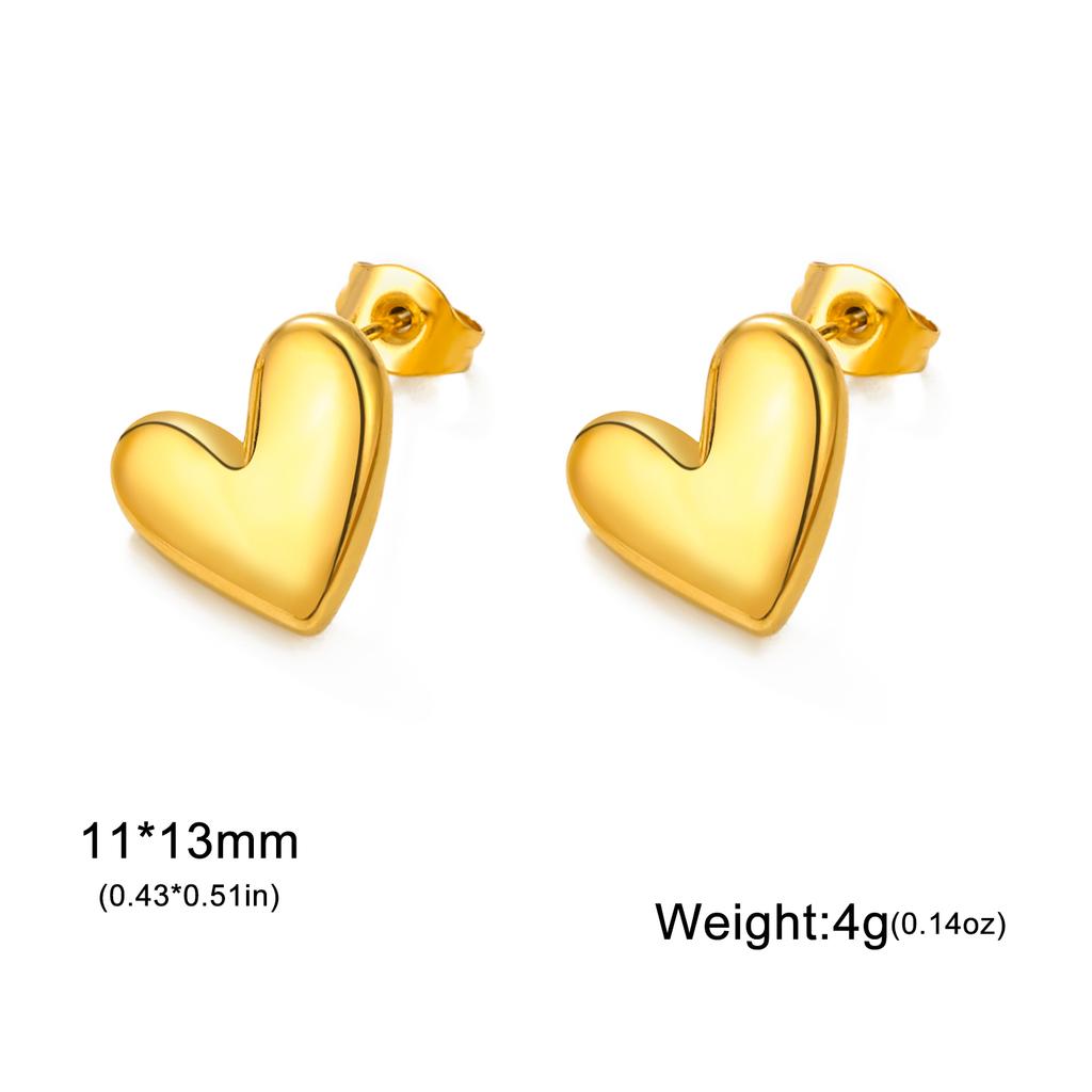 Lucktune Heart Stud Earrings Women Stainless Steel aros mujer Love Cutout Piercing Earrings Trend Kpop Jewelry Gift New