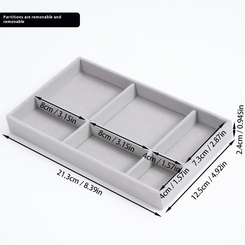 Sametová šperkovnice Náušnice Náhrdelník Prsten Náramek Stojan na vystavení šperků Zlatý podnos na šperky
