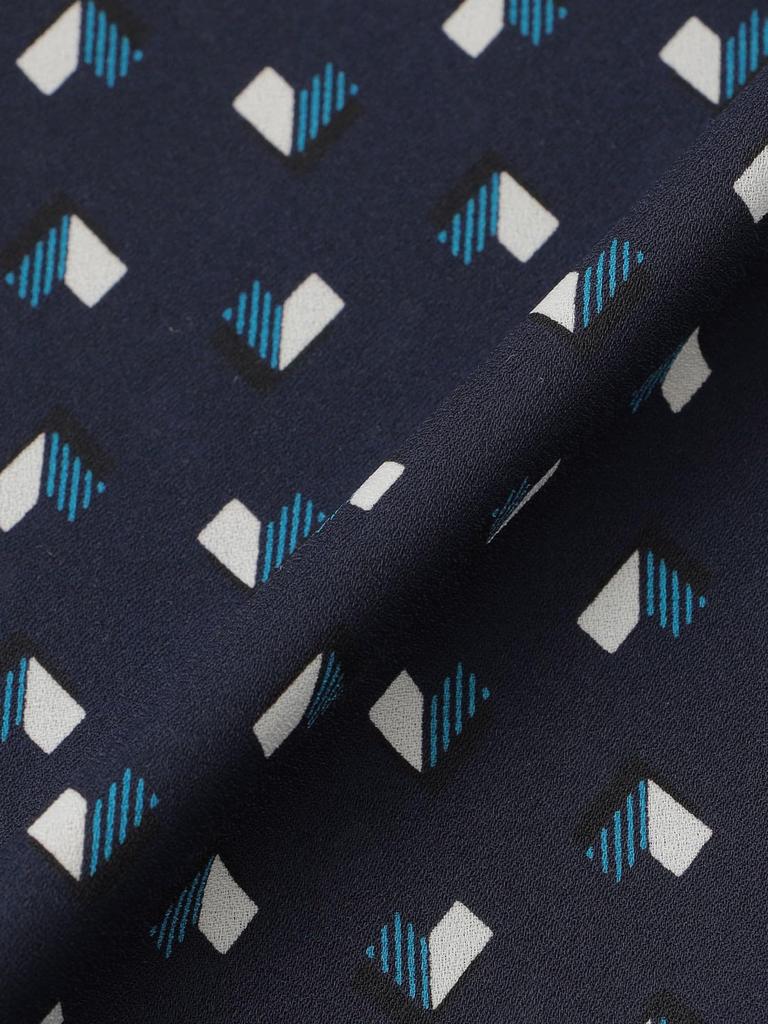 Transwork Washable Spirit Geometric Print Dress Size 40 Blue U1J03510__ (20)