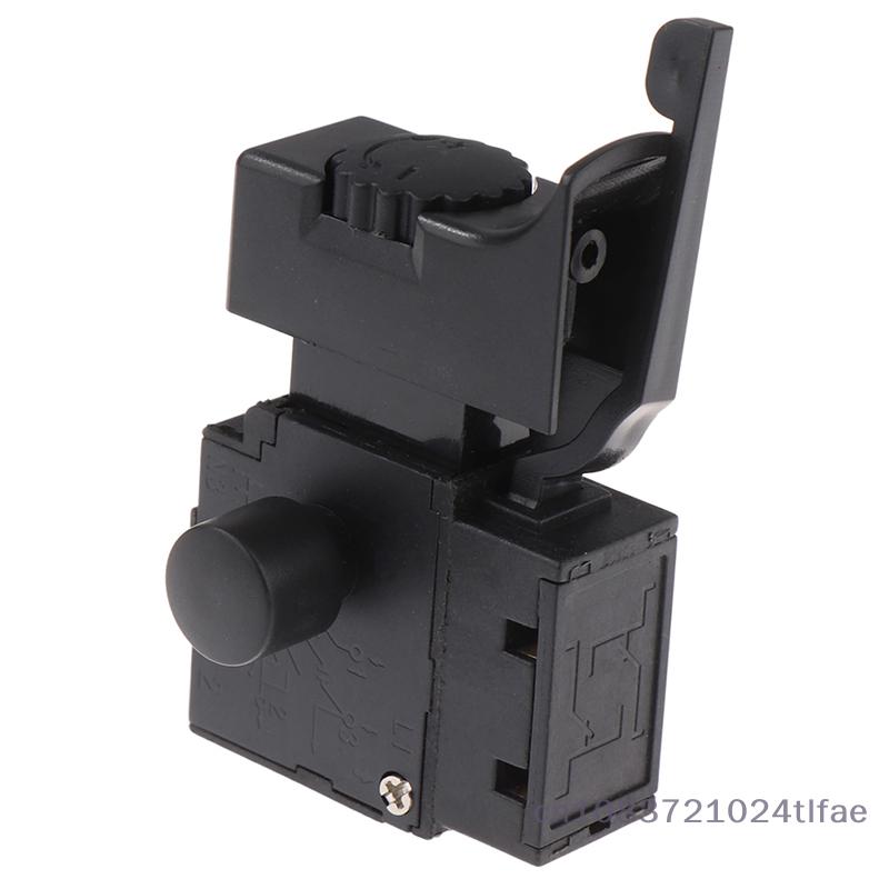 1 Pc FA2-6 Power Tool Forward And Reverse Stepless Speed Switch Electric Drill Speed Trigger Button Switch, With Lock, Black
