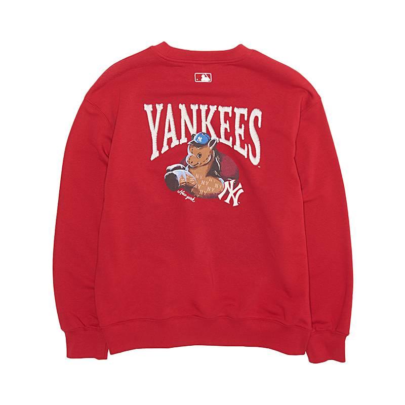 Felpa MLB New York Yankees Serie di Capodanno Colore Unico Vestibilità Larga Girocollo Spalle Cadenti Unisex Felpa 3AMTQ0161-50RDD