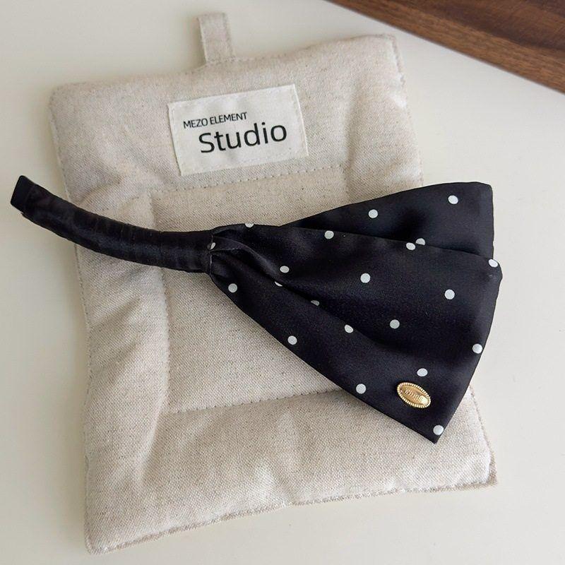Korean Style High End Polka Dot Wings Banana Clip Women'S Hair Accessories Satin Fabric Hair Clips For Women Back Of Head