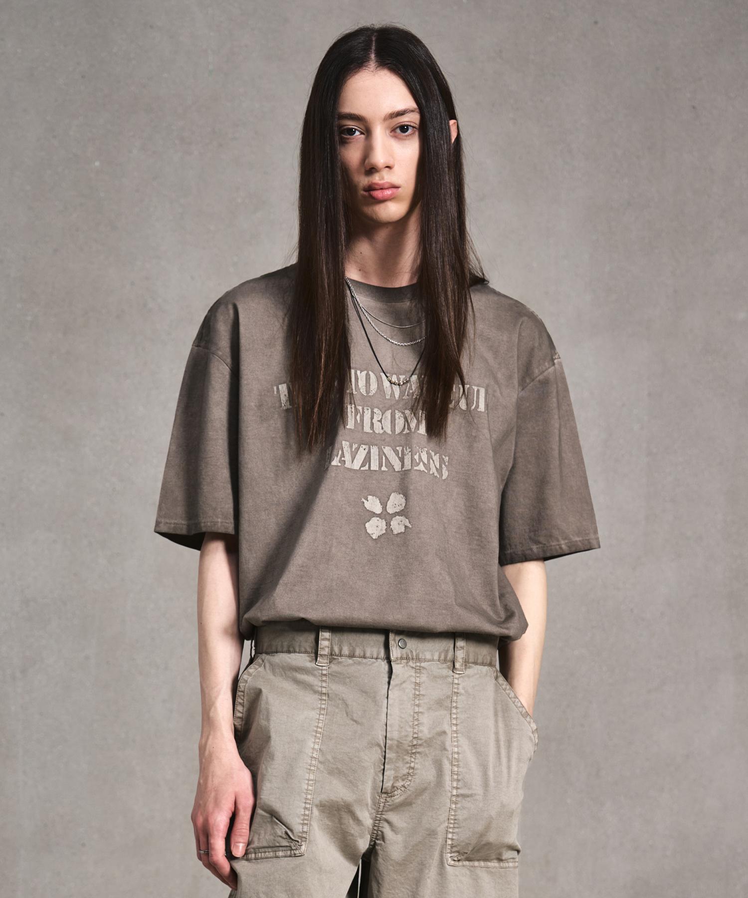El Mood Luna Garment Dyed Half T-Shirt Beige Beige/48