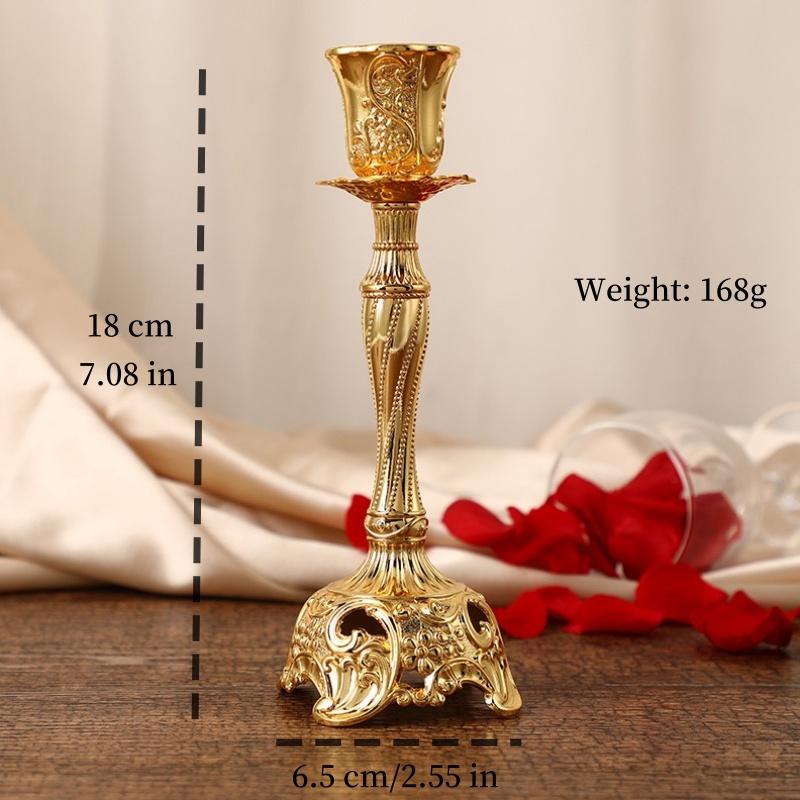 Vintage European Classical Wind Candle Holder Exquisite Pattern Decorative Lighting Practical Craft for Home