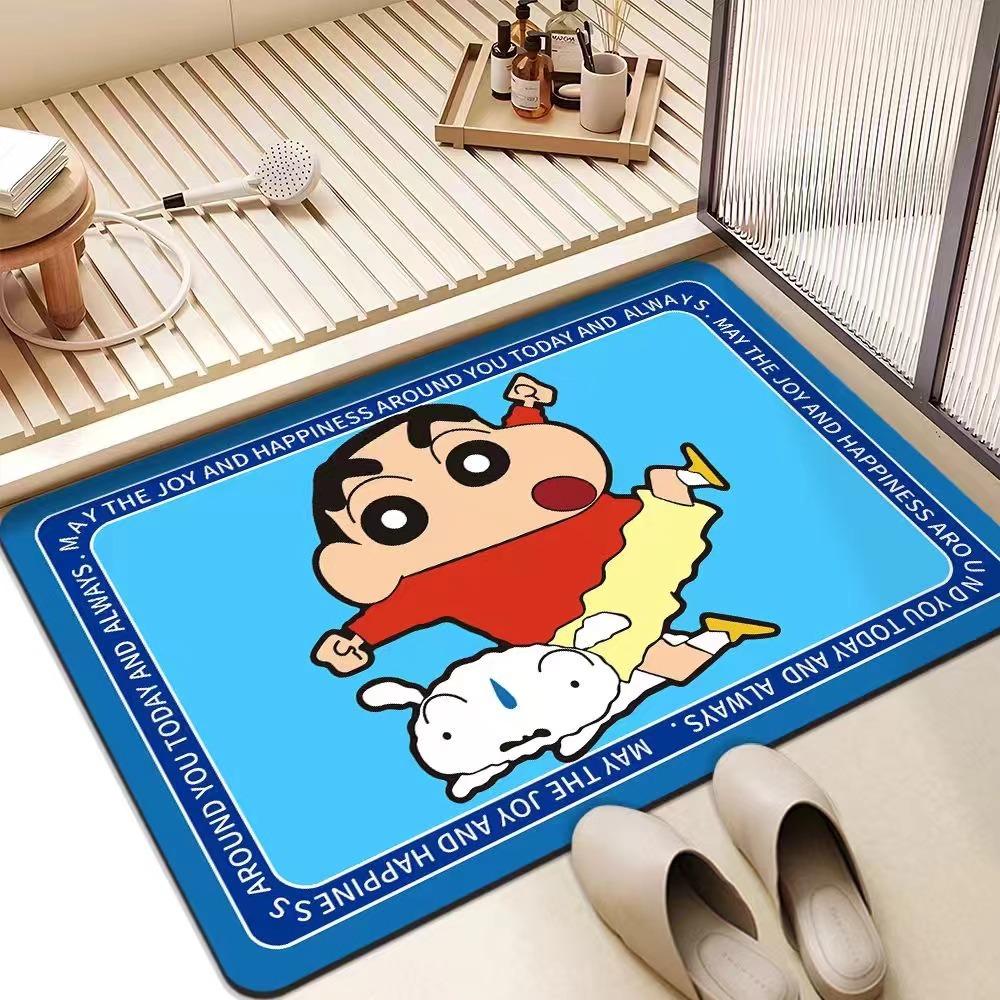 Crayon Small New Bathroom Floor Mat Bathroom Door Suction Quick Drying Mat Cartoon Diatom Mud Dirty and Non-slip Door Mat