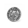 LIKGREAT Vintage Saint Benedict Brooch Stainless Steel Pins for Women Men Catholic Spiritual Protection Badge Amulet JewelryGift