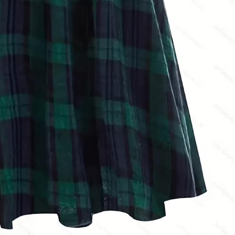 Women's Retro High-Waisted Tie-Waist A-Line Flare Skirt