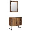 Wall Mounted Bathroom Furniture Set 2 Pcs Brown Particleboard