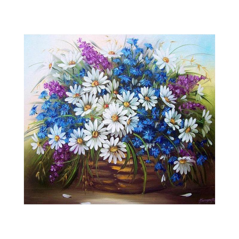 

5D DIY алмазна картина синя волошка набір для вишивки хрестиком повне коло вишивка квіткова мозаїка малюнок стразами 50*70CM синій