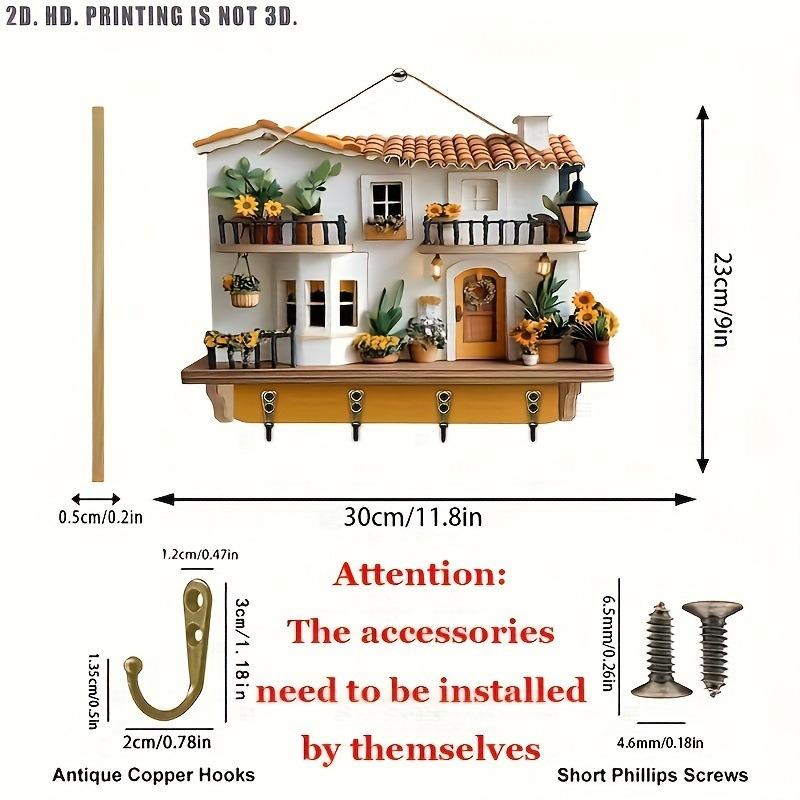 1SET wooden retro motorcycle sunflower door pendant logo mini flower room porch decoration multi-functional hanging
