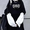 Fashion Punk Dark Style Printed Round Neck T-shirt Y2K Sport Harajuku Thin Women's Top Long Sleeves T Shirt Outdoor Loose Shirt