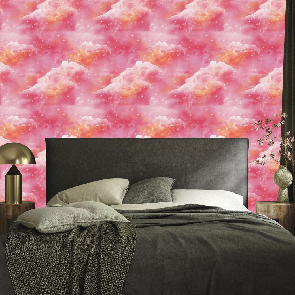 Watercolor Galaxy Powder Pink Wallpaper for Living Room and Bedroom 50x1000
