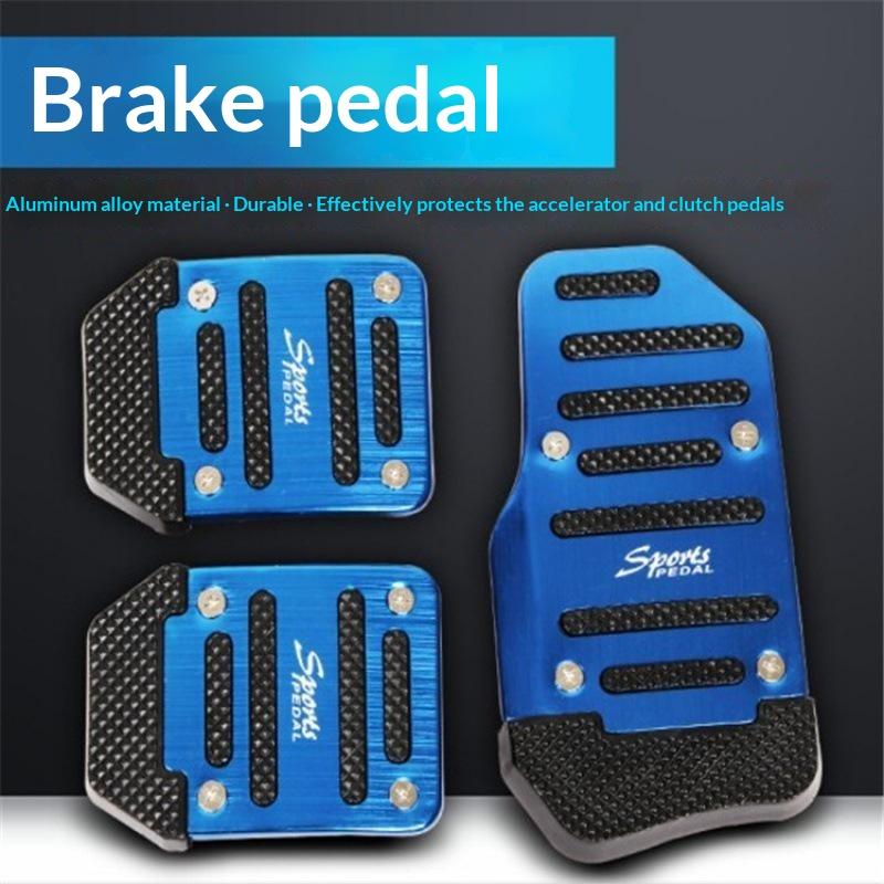 Aluminum Alloy Car Brake Gas Pedal Covers Anti Slip Thickened Wear Resistant Foot Pads Easy Install for Auto Replacement