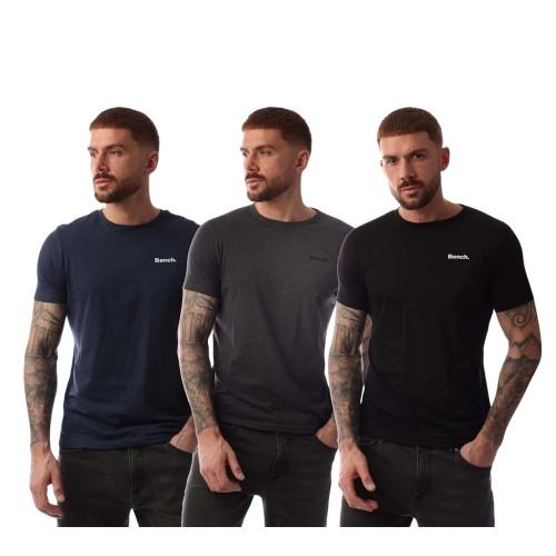BENCH Mens Logo Cotton T-Shirt (Pack of 3)