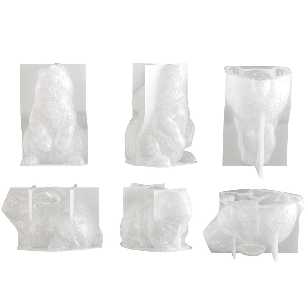 Easter Bunny Silicone Candle Mold DIY Handmade 3D Rabbit Figurine Aromatherapy Candle Plaster Concrete Craft Mold Home Decor