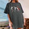 Women's Loose Blouse Round Neck Short Sleeve Halloween  Print T-shirt Top