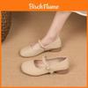 Classic Mary Jane Flat Shoes For Women With Striped Pu Upper Perfect For Spring Daily Wear