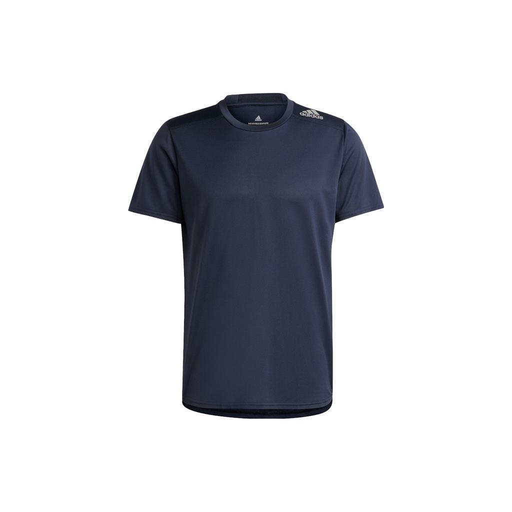 Adidas Reflective Stripe Running Short Sleeve Tee Men Tops Legend-Ink-Blue IB8950