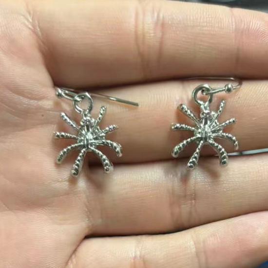 Exaggerated Spider Skull Trident Web Earrings - Creative Halloween Jewelry Gift