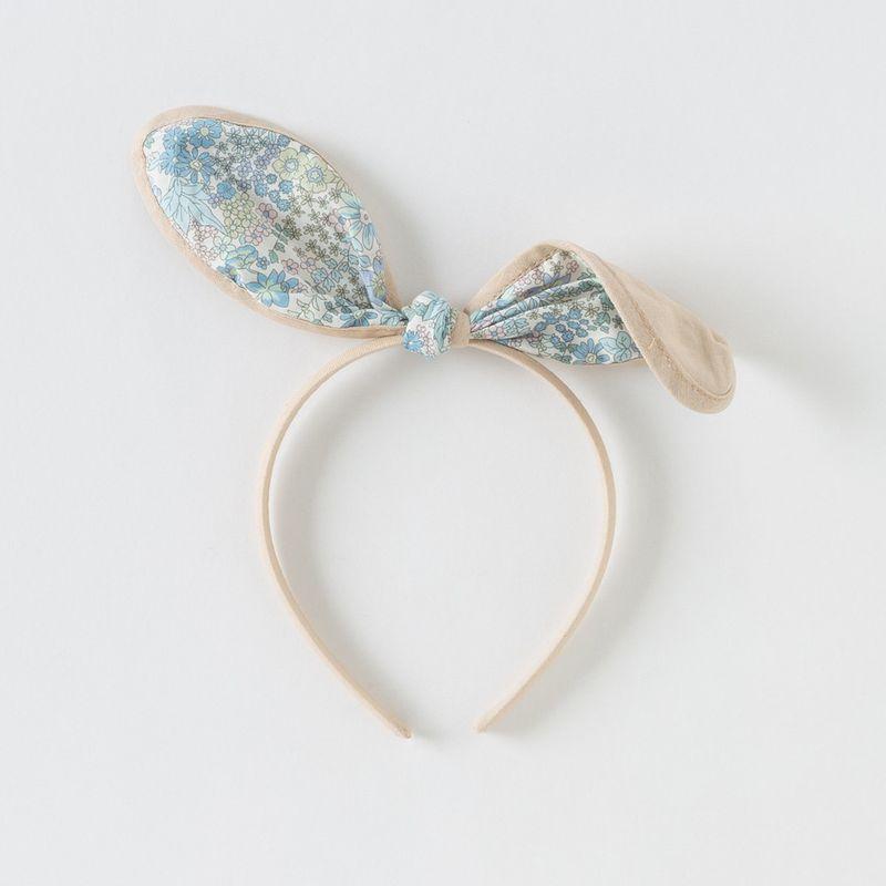 David Bella Girls  Floral Hair Accessories 2026 New Style Bendable Rabbit Ear Headband Little Girl Baby Headwear Small Floral Print [Ready in Stock]