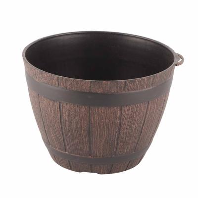 Barile di legno imitazione Vaso da fiori in resina PP Barile per piantare legno imitato
