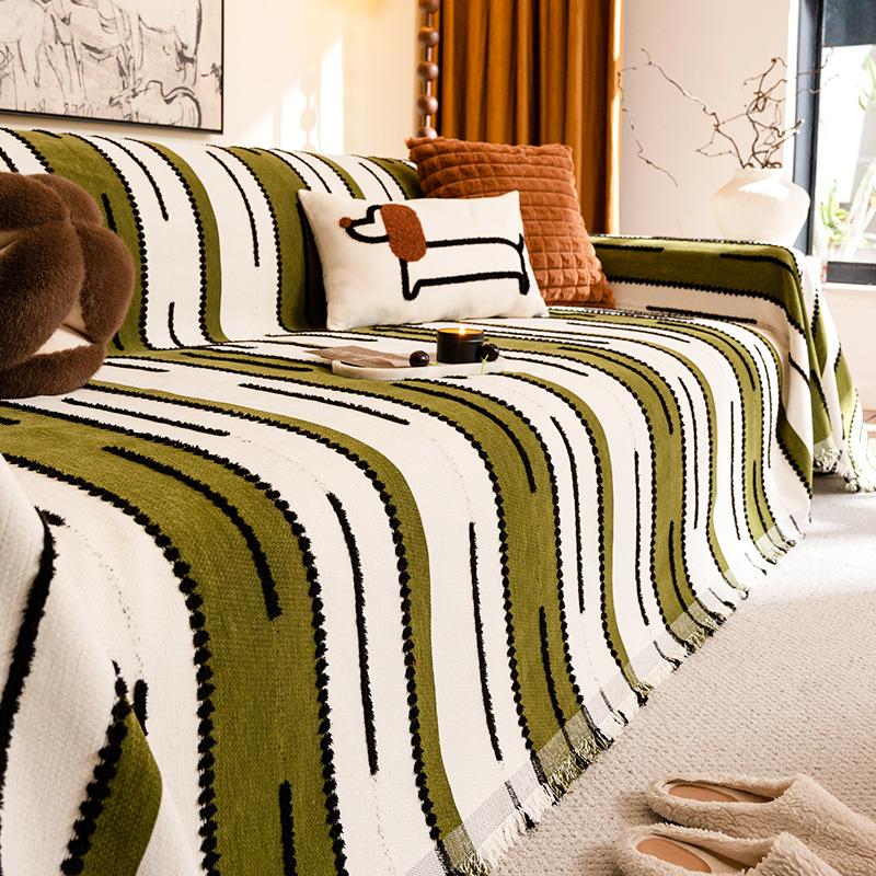 

Подушка для кожаного дивана из шенилла, новинка осени и зимы, фиксированная, нескользящая, чехол для прямого ряда, легкая роскошь, высококачественная накидка, ткань, полотенце 180*130cm