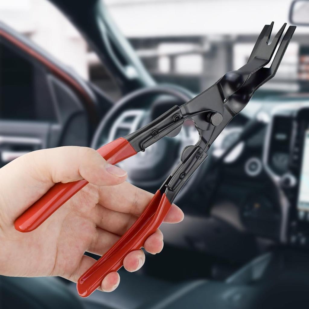 1 Pcs Automobile Interior Upholstery Trim Clip Pliers Remover Tool, Push Pin Pliers Panel Clip Removal Pliers Trim Removal Tool (Red)