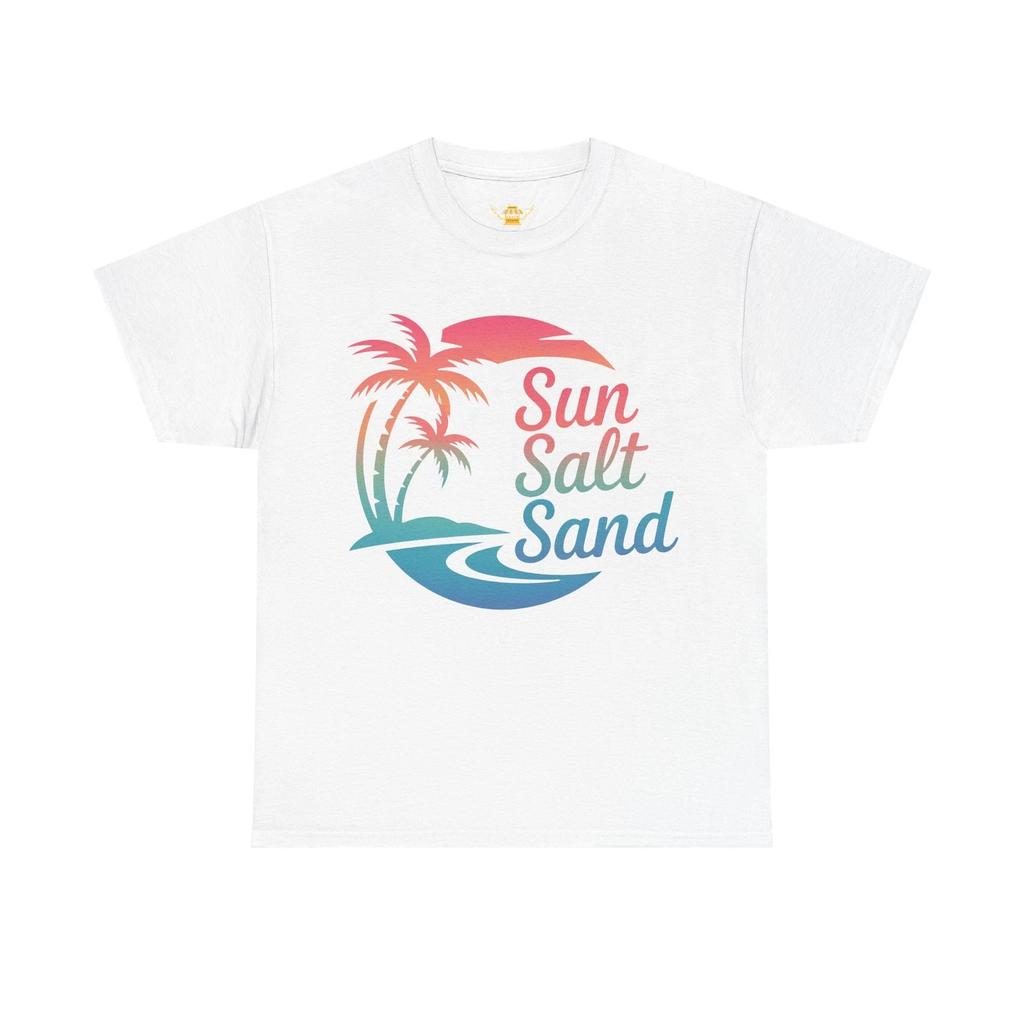Sun Salt Sand Unisex T-Shirt S-5XL Beach Vibes Summer Vacation Retro Tee