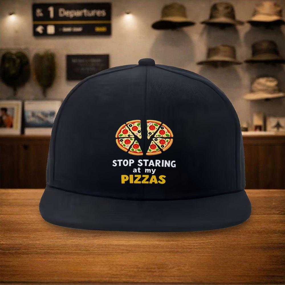 Stop Staring At My Pizzas Graphic Print Baseball Cap Unisex Polyester Street Style Adjustable HipHop Hat