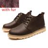 Mode Kuhleder Herren Stiefeletten zum Schnüren Handgefertigt Plüsch Warm Winterstiefel Maßgefertigte Freizeitschuhe Gummi Winterschuhe Herren Baumwollschuhe