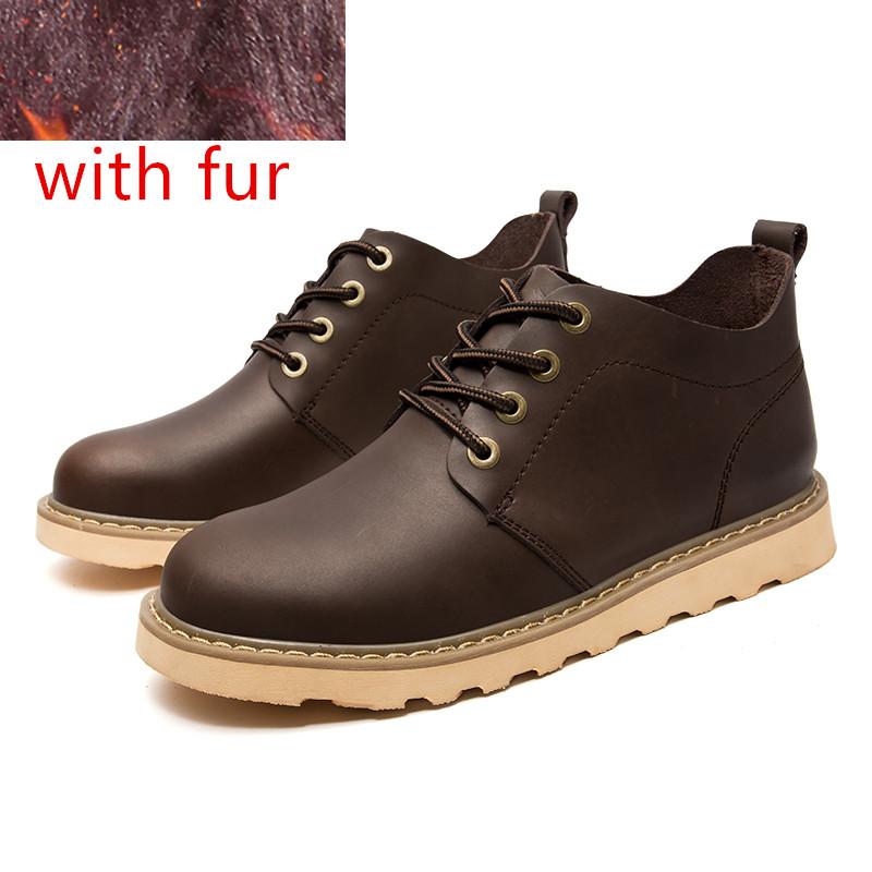 Mode Kuhleder Herren Stiefeletten zum Schnüren Handgefertigt Plüsch Warm Winterstiefel Maßgefertigte Freizeitschuhe Gummi Winterschuhe Herren Baumwollschuhe