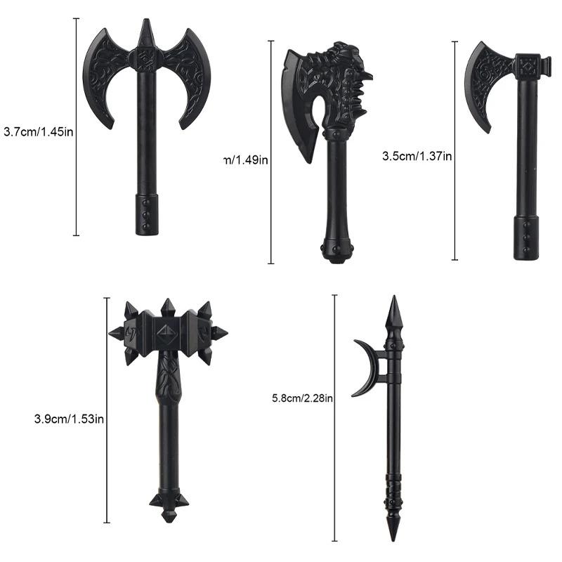 MOC Medieval Weapon Knight Building Block Accessories Character Helmet Hat Academic Gown Axe Sword Shield Brick Toy Gift K073