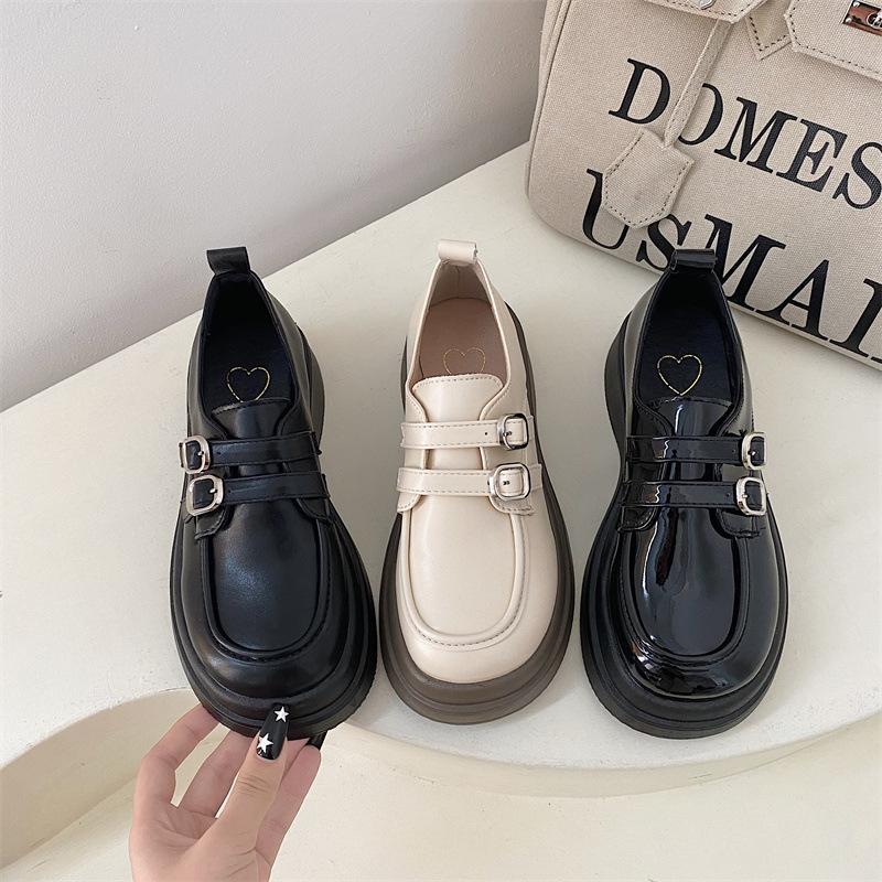 Weiche Schwester kleine Lederschuhe Kinder Britischer Stil Frühling und Sommer 2025 neue Slipper Koreanische Version vielseitige Plateau Einzel Schuhe