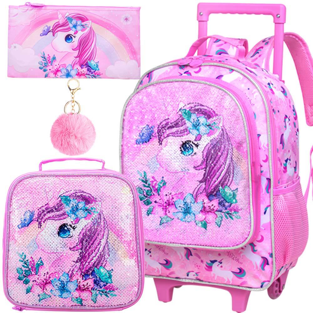 

Trolley Backpack Set for Primary Students: 3-Piece, Lightweight Design for Grades 1-6 46*33*79 cm